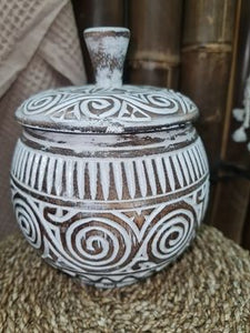 Hand Crafted Timber Pot With Lid